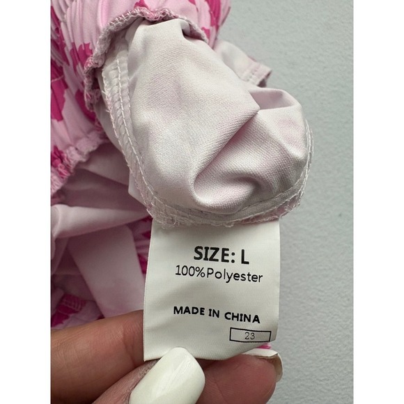 Leopard Print Lounge Shorts Elastic Waist Comfy Casual Pink Size L - Picture 3 of 3